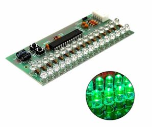 MCU Adjustable Display Pattern LED VU Meter Level Indicator Amplifier Audio 16 LED Dual Channel Green lamp Light DC 8V to 12V