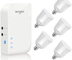 Sengled Pulse Kit Light Bulb Speaker Bluetooth Surround Sound System Audio Adapter to TV App Controlled Up to 7 BR30 LED Satellite Bulbs, Compatible with Alexa via Bluetooth, Link & 5 Bulbs, White