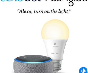 Echo Dot (3rd Gen) – Smart speaker with Alexa – Heather Gray Sengled Bluetooth bulb