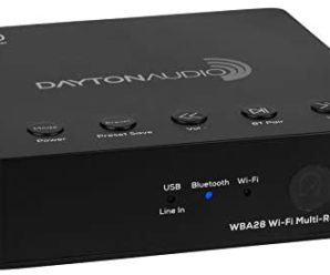 Dayton Audio WBA28 Wi-Fi Bluetooth Multi-Room Streamer with IR Remote and App Control