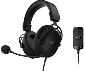 HyperX Cloud Alpha S – PC Gaming Headset, 7.1 Surround Sound, Adjustable Bass, Dual Chamber Drivers, Chat Mixer, Breathable Leatherette, Memory Foam, and Noise Cancelling Microphone – Blackout