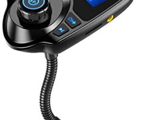 Nulaxy Wireless In-Car Bluetooth FM Transmitter Radio Adapter Car Kit W 1.44 Inch Display Supports TF/SD Card and USB Car Charger for All Smartphones Audio Players