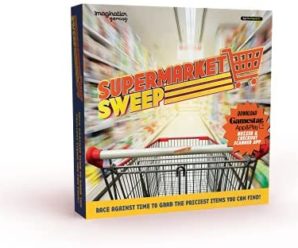 Supermarket Sweep Game, Race Against Time, Grab The Priciest Products to Win, Question Categories from TV Show, Aisle of Champions, On Your Carts, Get Set, Go, Ages 12+