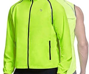 BALEAF Men’s Cycling Bike Jacket Running Vest Windbreaker Removable Sleeve Lightweight Reflective Windproof Warm up