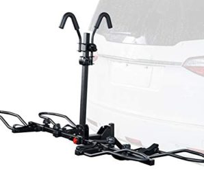 KAC Overdrive Sports K1 1.25” Hitch Mounted Rack 2-Bike Platform Style Carrier for Standard, Fat Tire, and Electric Bicycles – 60 lbs/Bike Heavy Weight Capacity – Smart Tilting – RV Use Prohibited