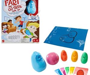 Fart and Go Seek Kids Game with Farting Beans, Hide and Find Indoor & Outdoor Activity with 3 Types of Noise-Making Beans & 5 Cards, Gift for Kids Ages 5 Years & Older