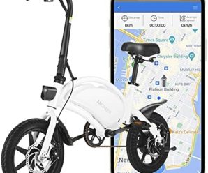 ANCHEER 500W Electric Bike Electric Commuter Bike, APP Control Folding Ebike 14” Electric Bicycle, 20MPH Adults/Teens City Ebike and 48V 7.5Ah Battery