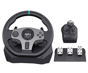 PC Game Racing Wheel PS4 Racing Steering Wheel PXN V9 Dual-Motor Feedback Driving, 270/900°Steering with Pedals and Joystick for PC/ Nintendo switch/PS4/PS3 Xbox /Xbox One/360