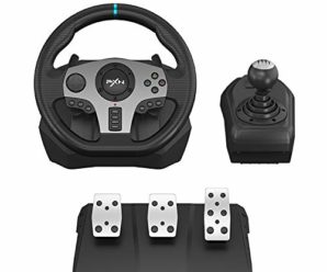 PC Steering Wheel, PXN V9 Universal Usb Car Sim 270/900 degree Race Steering Wheel with 3-pedal Pedals And Shifter Bundle for Xbox One,Xbox Series X/S,PS4, PS3, Nintendo Switch