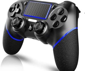 WinDrogon Game Controller for PS4/Slim/Pro/PC , Wireless Gamepad with Dual Vibration and Audio Function, LED Indicator, USB Cable and Anti-Slip Grip