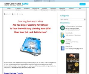 Get Paid To Be A Life Coach – Coaching Business in a Box – Job Interview Advice